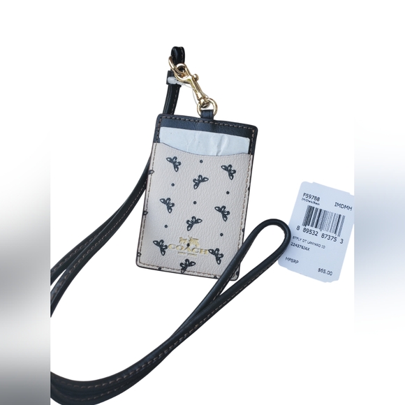 NWT COACH butterfly dot lanyard  F59788 - Picture 1 of 4